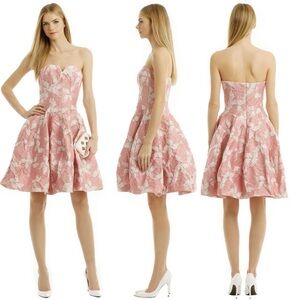 HALSTON HERITAGE Vie en Rose Dress in Floral Pink and White Size 12💗LIKE NEW!